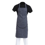 Tablier bavette avec poche Whites rayé marine et blanc