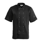 Veste de cuisine mixte Whites Vegas manches courtes noire