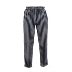 Pantalon de cuisine mixte Baggy Chef Works rayé noir et blanc