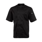 Veste de cuisine mixte Cool Vent Chef Works Montreal à manches courtes noire 