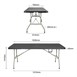 Table pliable au centre Bolero noire 1829mm