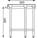 Table d'angle inox Vogue 600mm