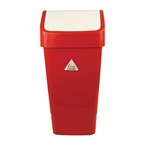 Poubelle polypropylène à couvercle battant SYR rouge 50L