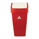 Poubelle polypropylène à couvercle battant SYR rouge 50L