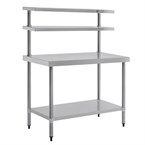 Tables inox avec 2 étagères supérieures Vogue