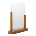 Porte-menus de table acrylique avec support en bois Securit teck