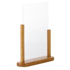 Porte-menus de table acrylique avec support en bois Securit teck