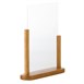 Porte-menu de table acrylique avec support en bois Securit teck A4