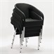 Fauteuils enveloppants bistro en rotin PE anthracite Bolero (lot de 4)