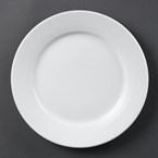 Assiettes à bord large blanches Olympia 250mm (Lot de 12)
