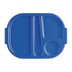 Petits plateaux repas à compartiments en polypropylène Olympia Kristallon bleus 321mm (Box 10)