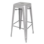 Tabourets hauts en acier galvanisé Bolero Bistro gris argenté (lot de 4)