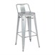 Tabouret haut en acier galvanisé avec dossier Bolero Bistro (lot de 4)