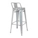 Tabouret haut en acier galvanisé avec dossier Bolero Bistro (lot de 4)
