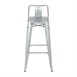 Tabouret haut en acier galvanisé avec dossier Bolero Bistro (lot de 4)