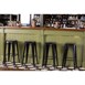 Tabourets hauts en acier galvanisé Bolero Bistro noirs (lot de 4)