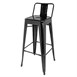Tabourets hauts en acier noir avec dossier Bolero Bistro (lot de 4)
