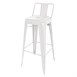 Tabouret haut Bolero Bistro en acier avec dossier blanc (lot de 4)