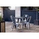 Table carrée en acier gris métallisé Bolero Bistro 668mm