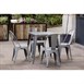 Table carrée en acier gris métallisé Bolero Bistro 668mm