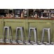 Tabourets hauts en acier galvanisé Bolero Bistro gris métalisé (lot de 4)