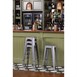 Tabourets hauts en acier galvanisé Bolero Bistro gris métalisé (lot de 4)