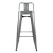 Tabourets hauts en acier gris métal avec dossier Bolero Bistro (lot de 4)
