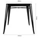 Table carrée en acier noir Bolero Bistro 668mm