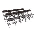 Chaises pliantes Bolero noires (Lot de 10)