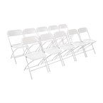 Chaises pliantes Bolero blanches (Lot de 10)