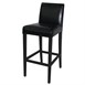 Tabouret de bar haut avec dossier en simili cuir Bolero noir