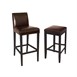 Tabouret de bar haut avec dossier en simili cuir Bolero marron foncé