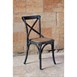 Chaises en bois patiné avec dossier croisé Bolero noires (lot de 2)