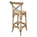 Tabouret de bar en bois avec dossier croisé Bolero métal