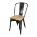 Chaise en acier noir avec assise en bois Bolero Bistro (lot de 4)