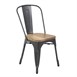 Chaises en acier avec assise en bois Bolero Bistro gris métallisé (lot de 4)