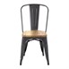 Chaises en acier avec assise en bois Bolero Bistro gris métallisé (lot de 4)