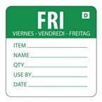 Etiquettes solubles Hygiplas jour de la semaine Vendredi (Lot de 250)