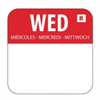 Etiquettes alimentaires code couleur rouge Hygiplas mercredi 24mm (Lot de 1000)