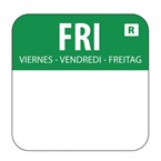 Etiquettes alimentaires code couleur vert Hygiplas vendredi 24mm (Lot de 1000)