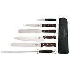 Ensemble couteaux manche en bois de rose, couteau de cuisinier 250mm et étui Victorinox