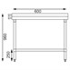 Table de préparation avec rebord en acier inoxydable Vogue 600 x 600mm