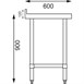 Table de préparation avec rebord en acier inoxydable Vogue 600 x 600mm