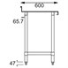 Table de préparation avec rebord en acier inoxydable Vogue 1200 x 600mm