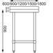 Table de préparation avec rebord en acier inoxydable Vogue 1200 x 600mm