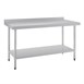 Table de préparation avec rebord en acier inoxydable Vogue 1500 x 600mm