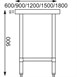 Table de préparation en acier inoxydable sans dosseret Vogue 600(P)mm