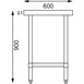 Table de préparation en acier inoxydable sans dosseret Vogue 600(P)mm