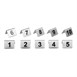 Lot de numéros de table en acier inoxydable Olympia 1-10 (Lot de 10)