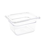 Bac Gastronorme en polycarbonate transparent un sixième 100mm Vogue